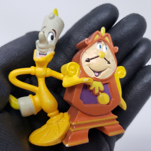Disney Beauty & The Beast Lumiere Cogsworth Toy Figure - Picture 3 of 16